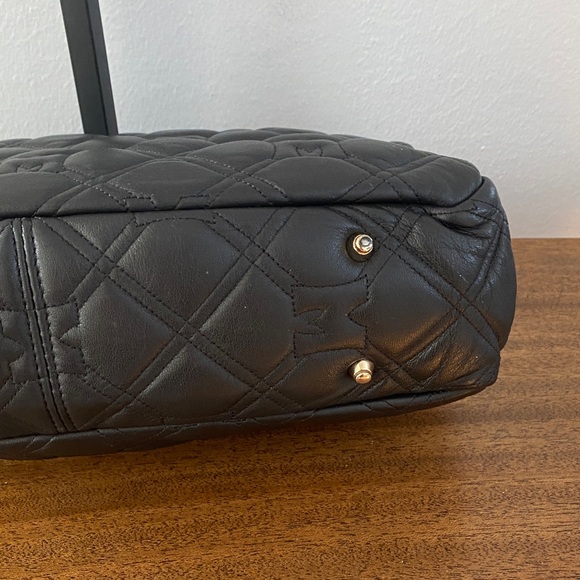 METROCITY Black Quilted Leather Shoulder Bag W/Gold-Tone Chain Strap & Hardware - Picture 13 of 14